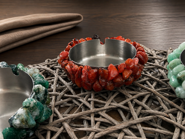Crystal Ashtray--Carnelian Crystal Ashtray