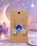 Children's Star Earrings Clear Quartz