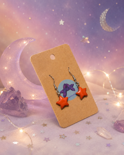Children's Star Earrings Red Jasper